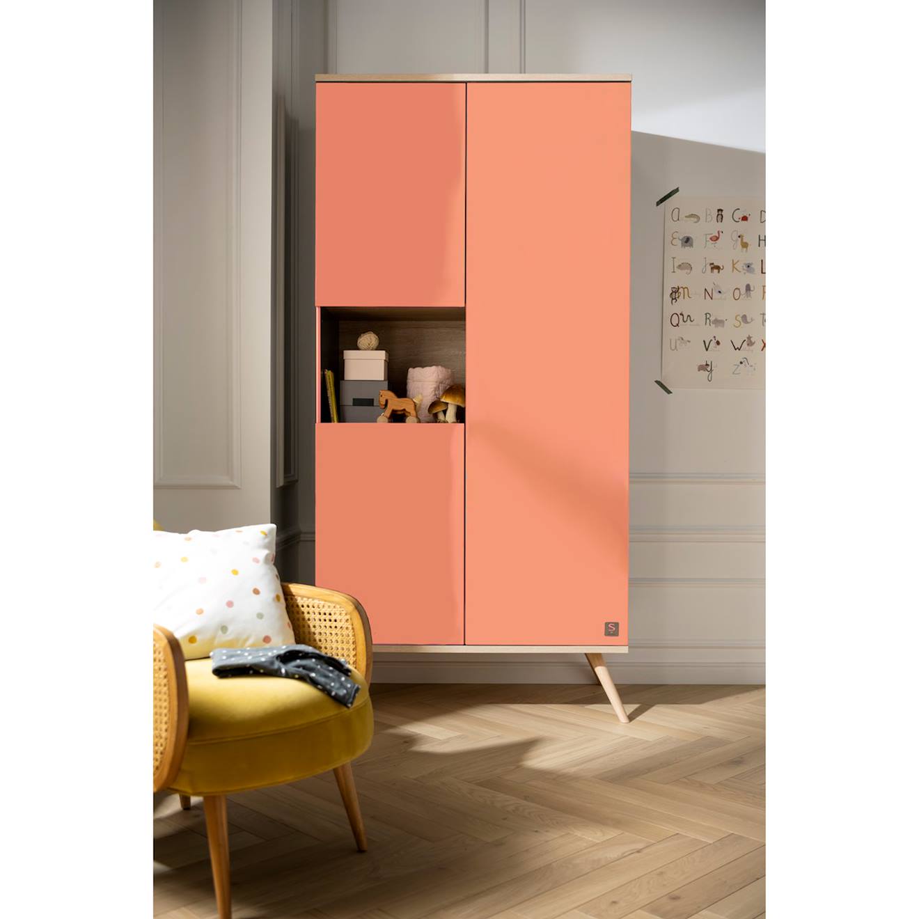 Armoire 3 Portes 1 Niche - Boreale Orange