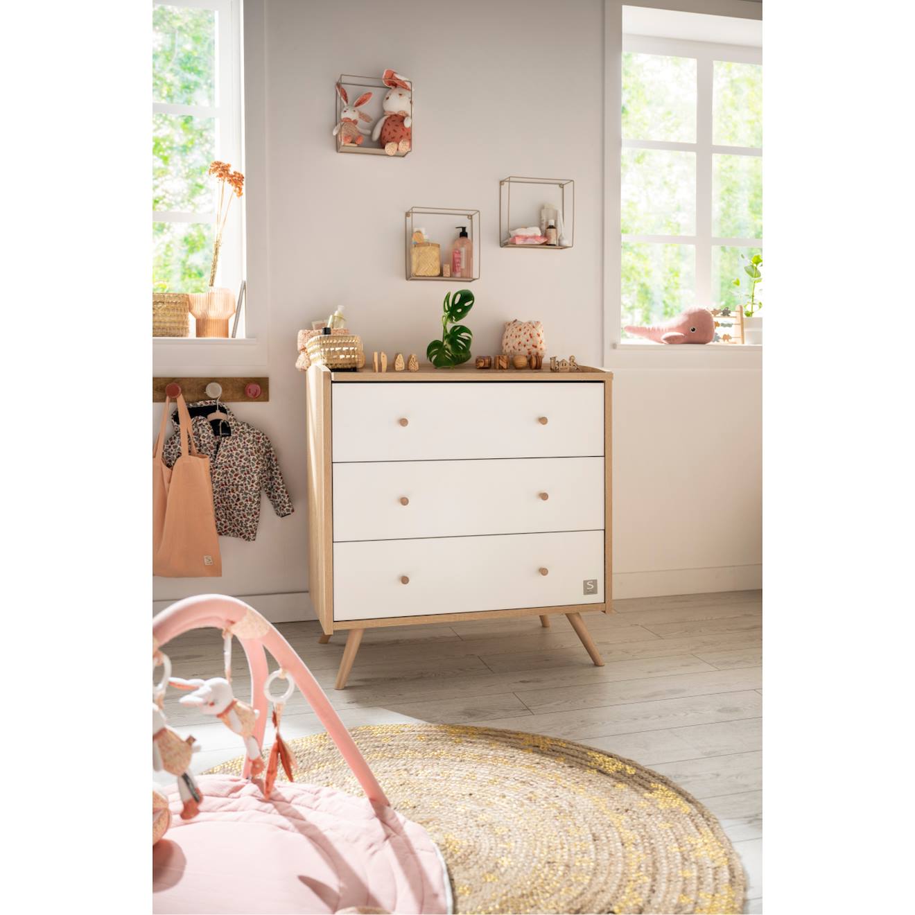 Commode 3 Tiroirs - Access Marron/blanc