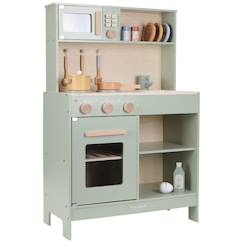 Jouet-Cuisine en bois solide, couleurs vertes