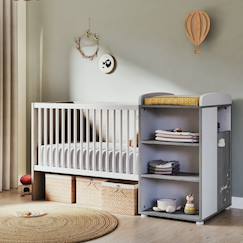 Chambre et rangement-Chambre-Lit bébé combiné evolutif en bois - smile