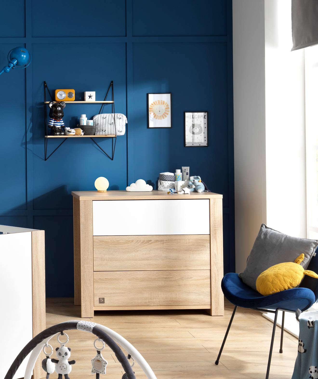 Commode 3 Tiroirs - Antonin Marron/blanc