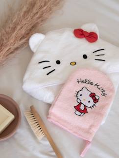 Puériculture-Coffret cadeau bébé cape de bain et gant de toilette Hello Kitty 
