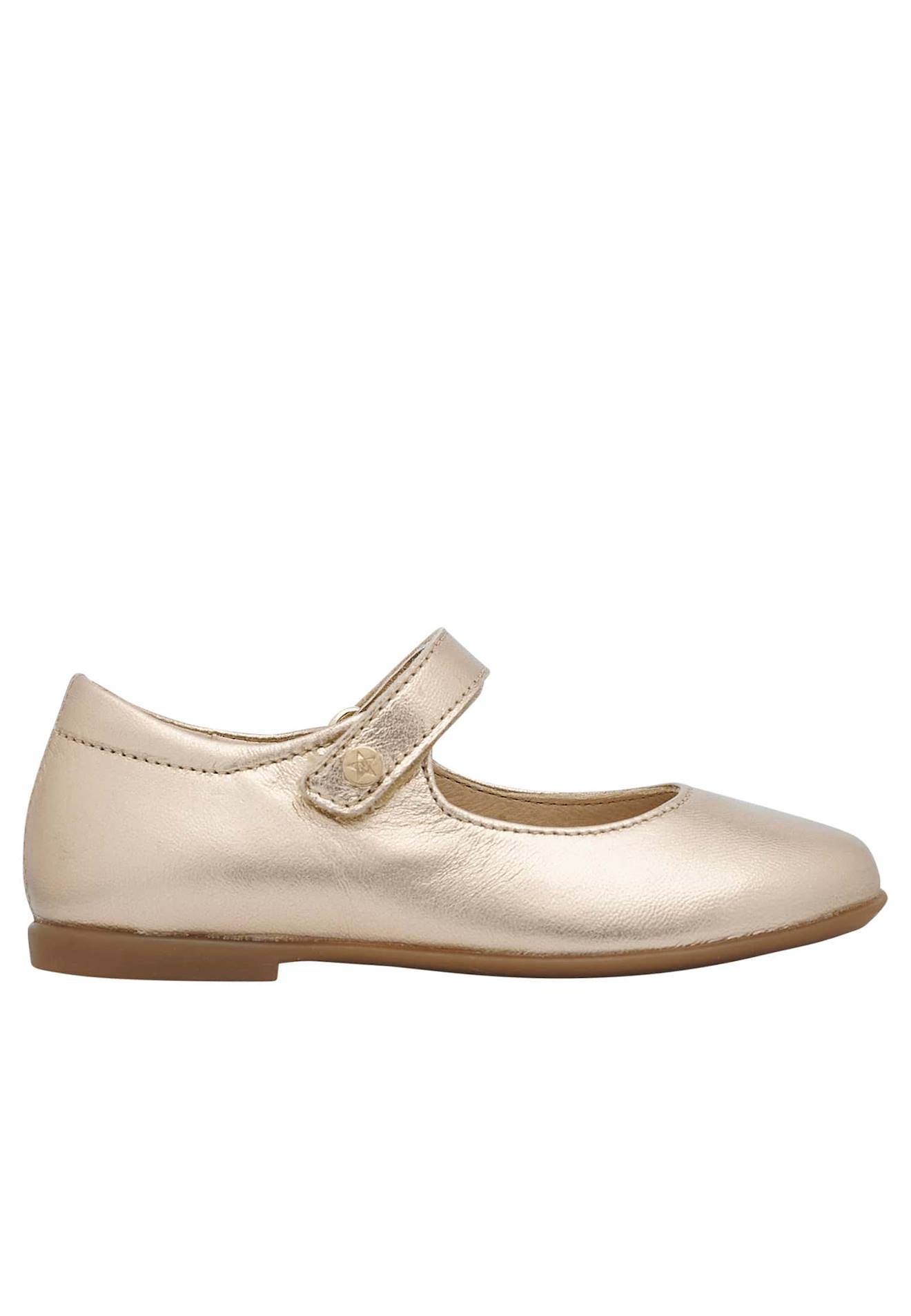 Ballerines En Cuir Lamé Darling Platine-
