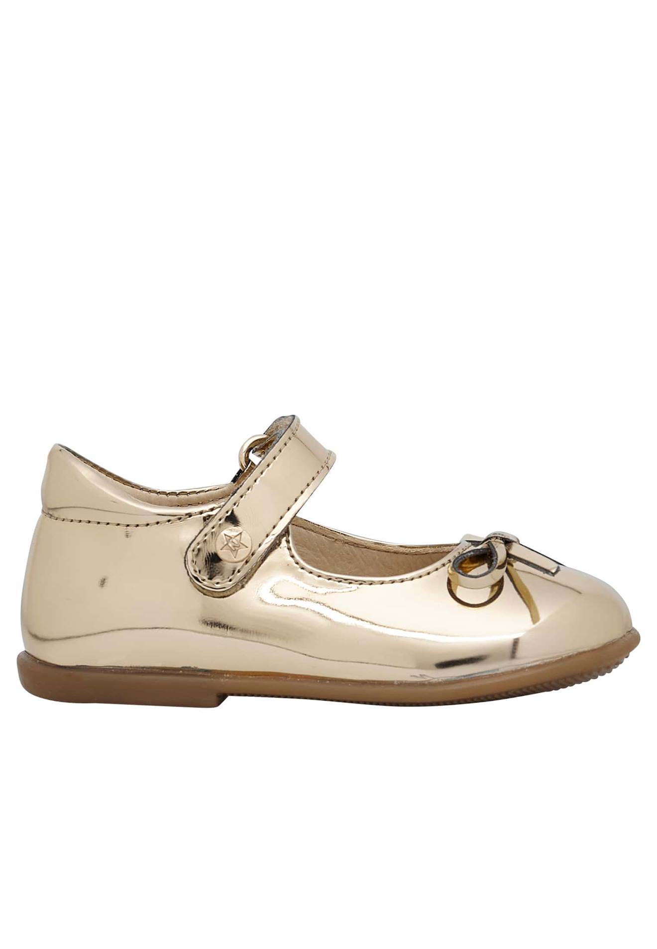 Ballerines En Cuir Effet Miroir Ballet Platine-