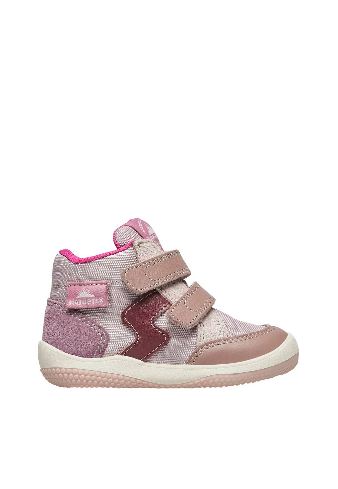 Baskets Barefoot En Cuir Et Tissu Barefoot Yoggi Vl Wp. Rose-