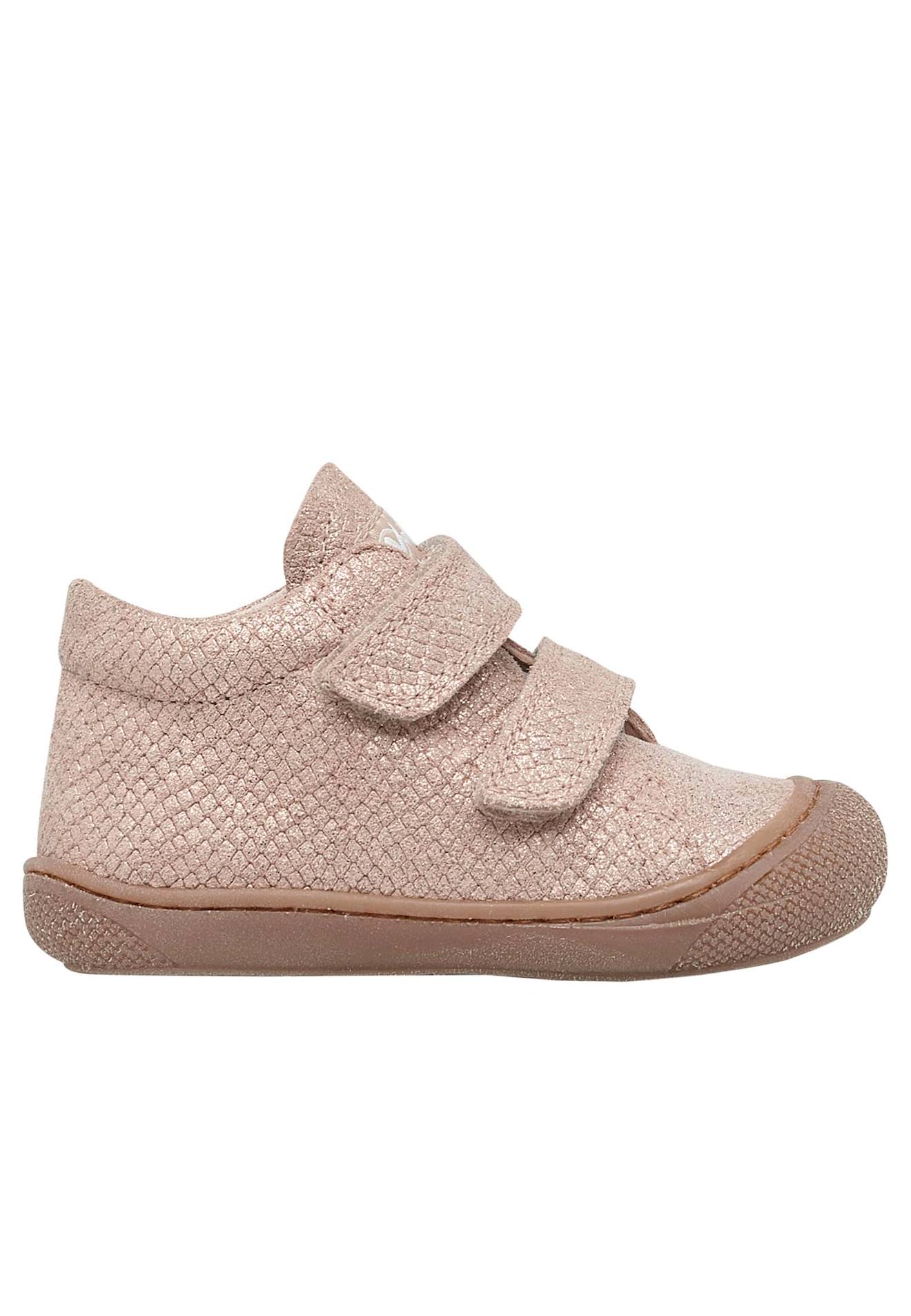 Chaussures Premiers Pas En Suède Laminé Cocoon Vl Rose Clair-