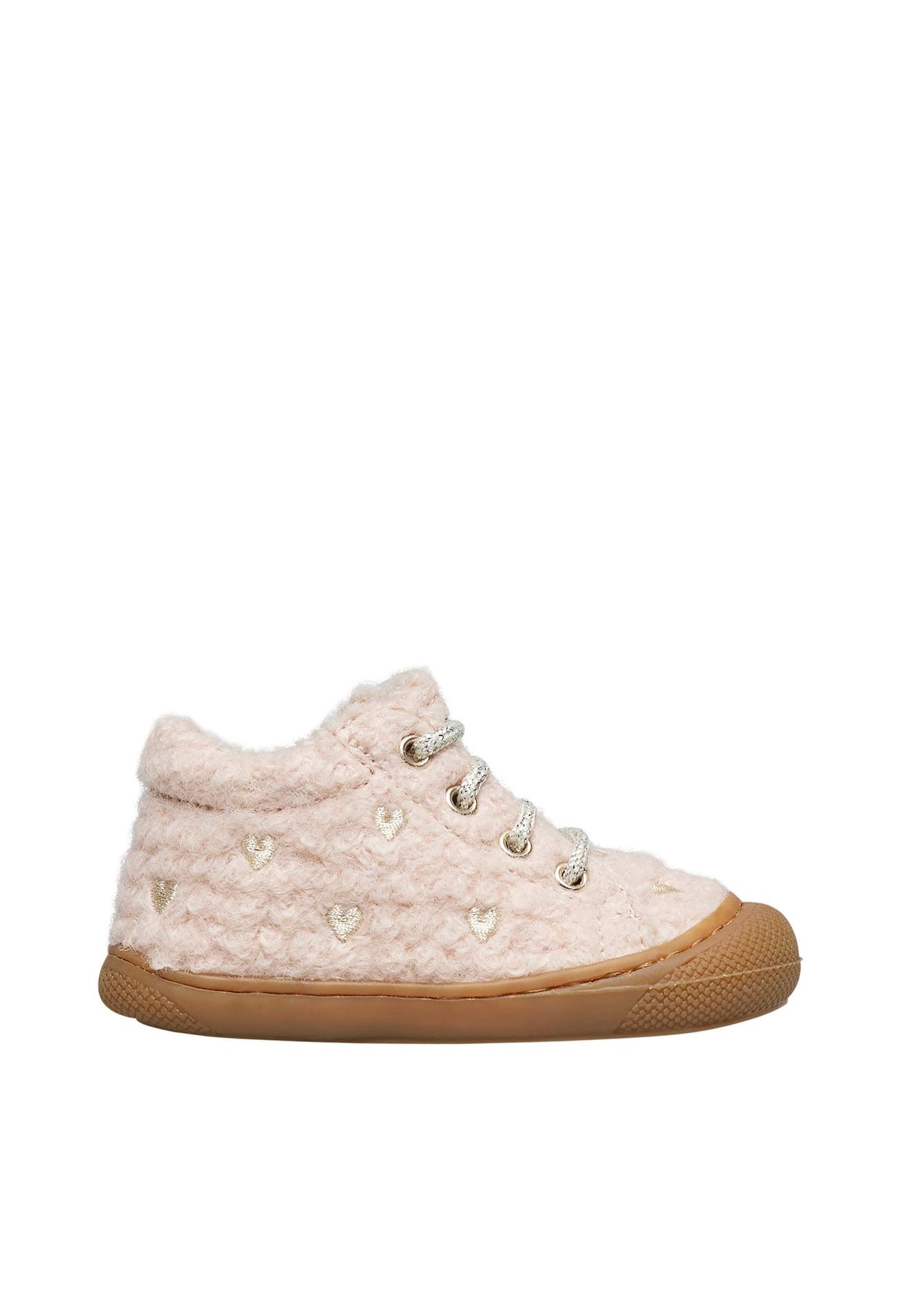 Chaussures Premiers Pas En Laine Cocoon Embr.hearts Rose-