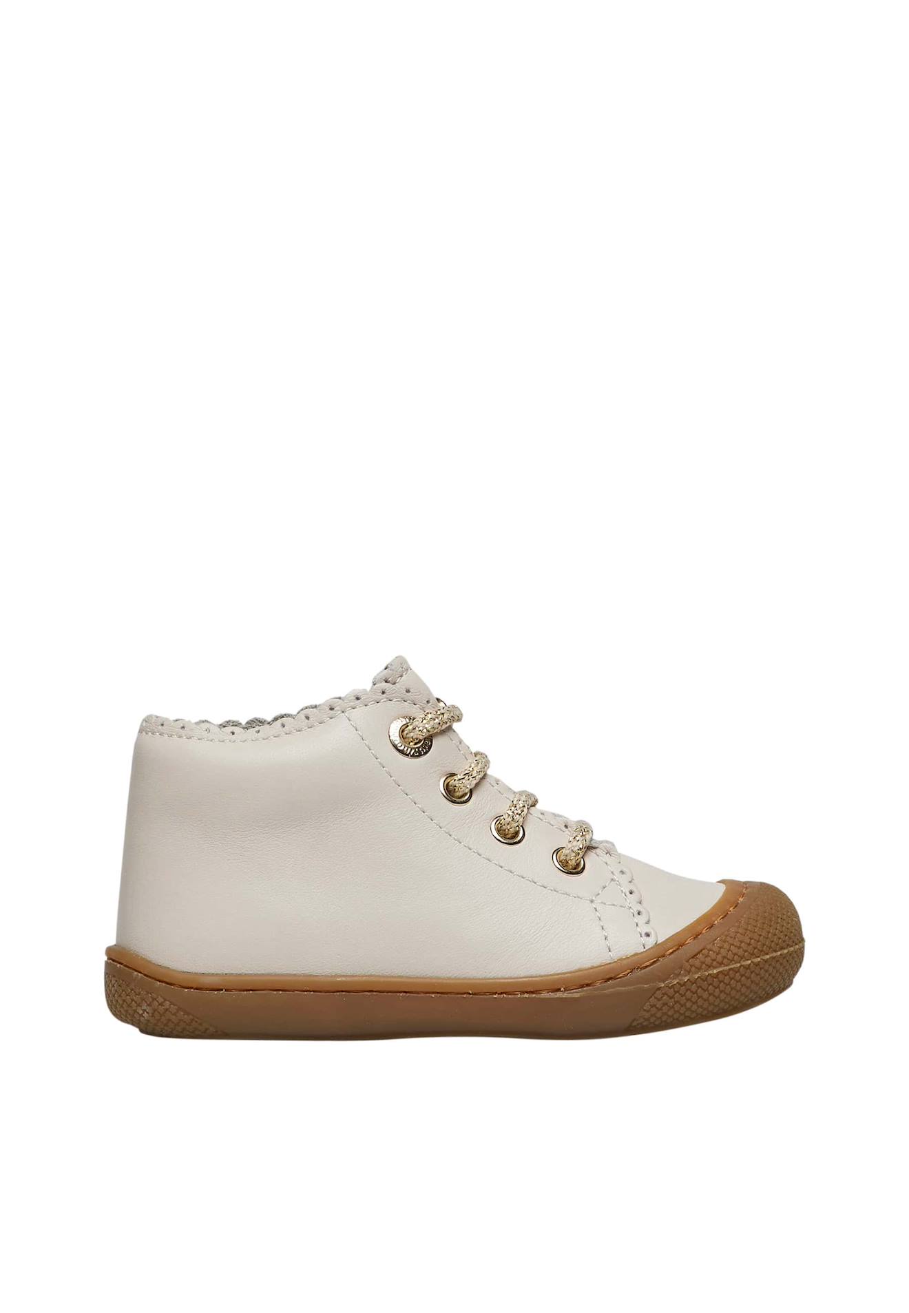 Chaussures Premiers Pas En Cuir Cottins Blanc-platine-