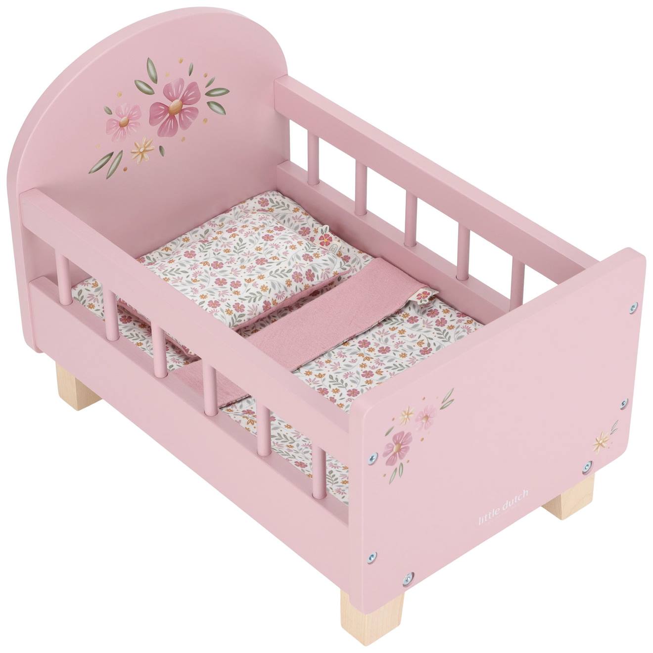 Lit En Bois Fsc Pour Poupée Rose Lit En Bois Fsc Pour Poupée Rose
