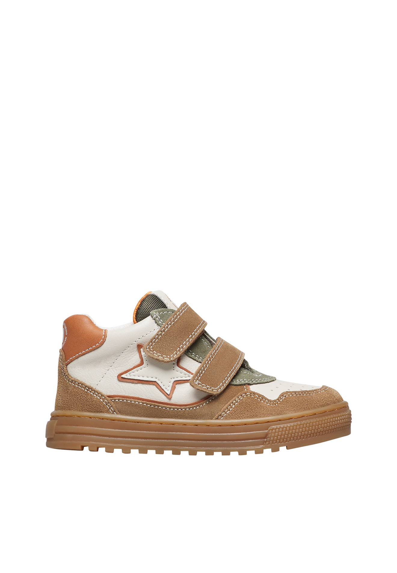 Basktes En Cuir Et Suède Hess High 3 Vl. Marron-vert-