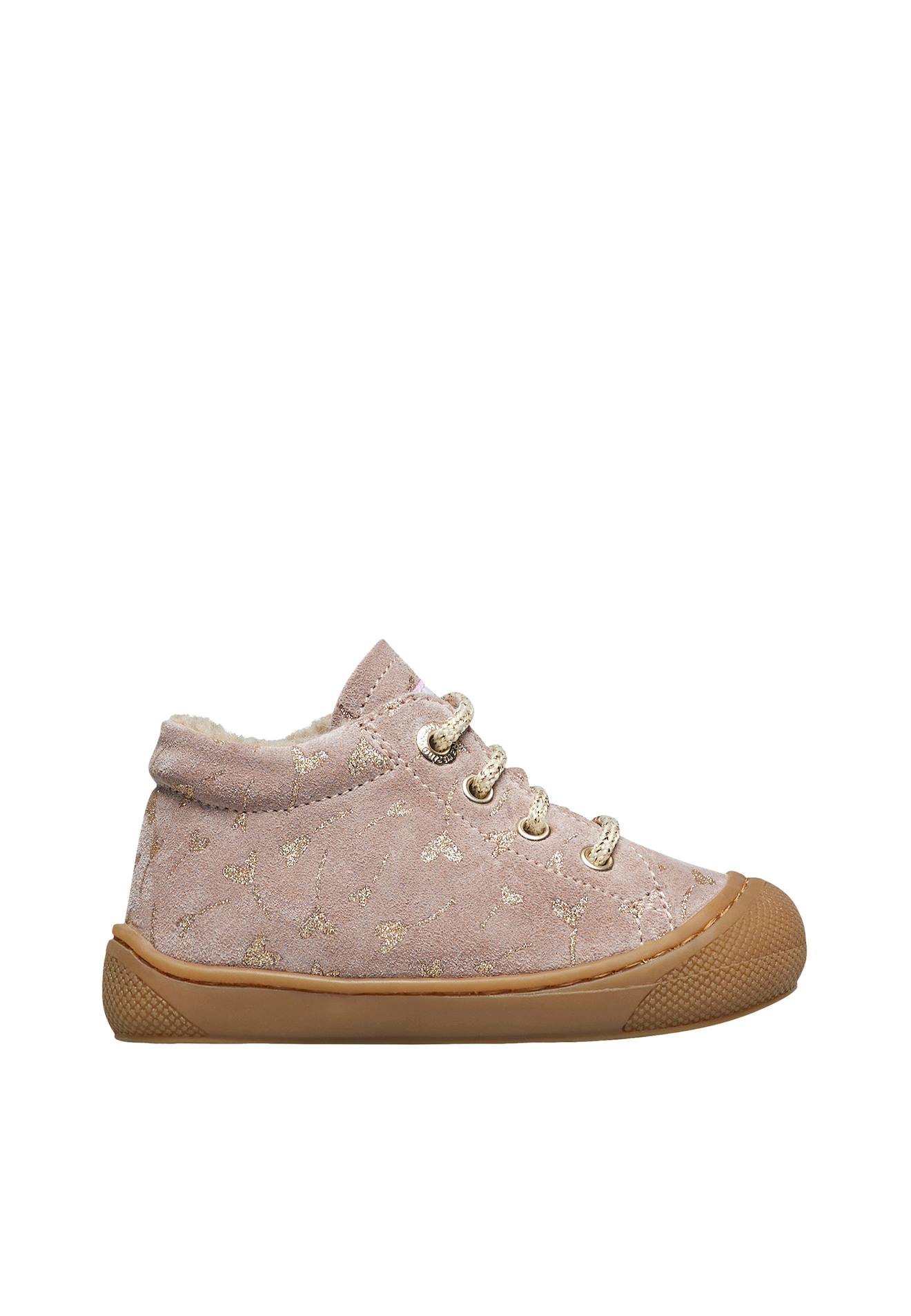 Chaussures Premiers Pas En Suède Cocoon Rose-platine-