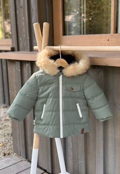 Doudoune enfant imperméable doublée sherpa avec capuche anouk  - vertbaudet enfant