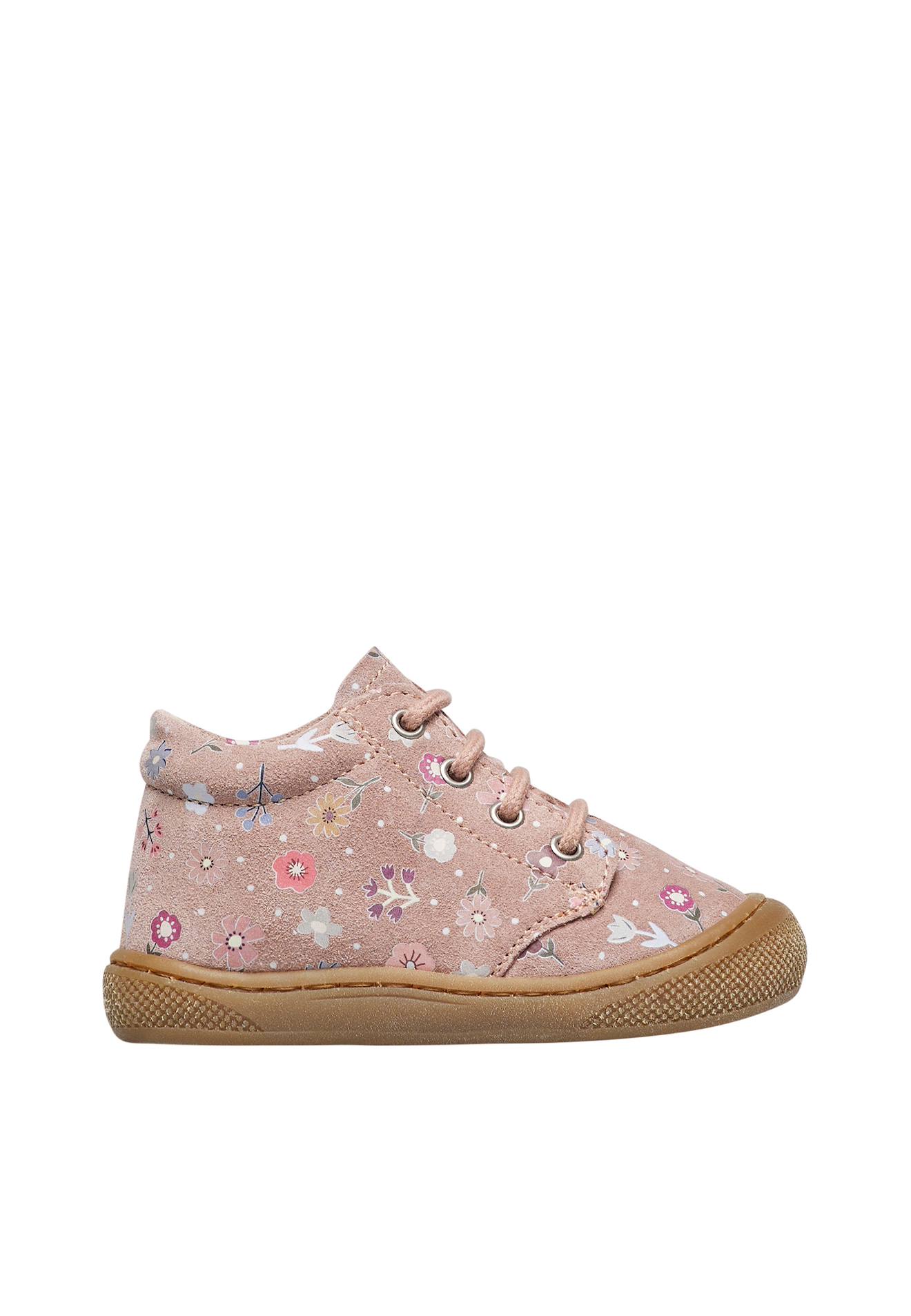 Chaussures Premiers Pas En Suède Cocoon Wide Rose-