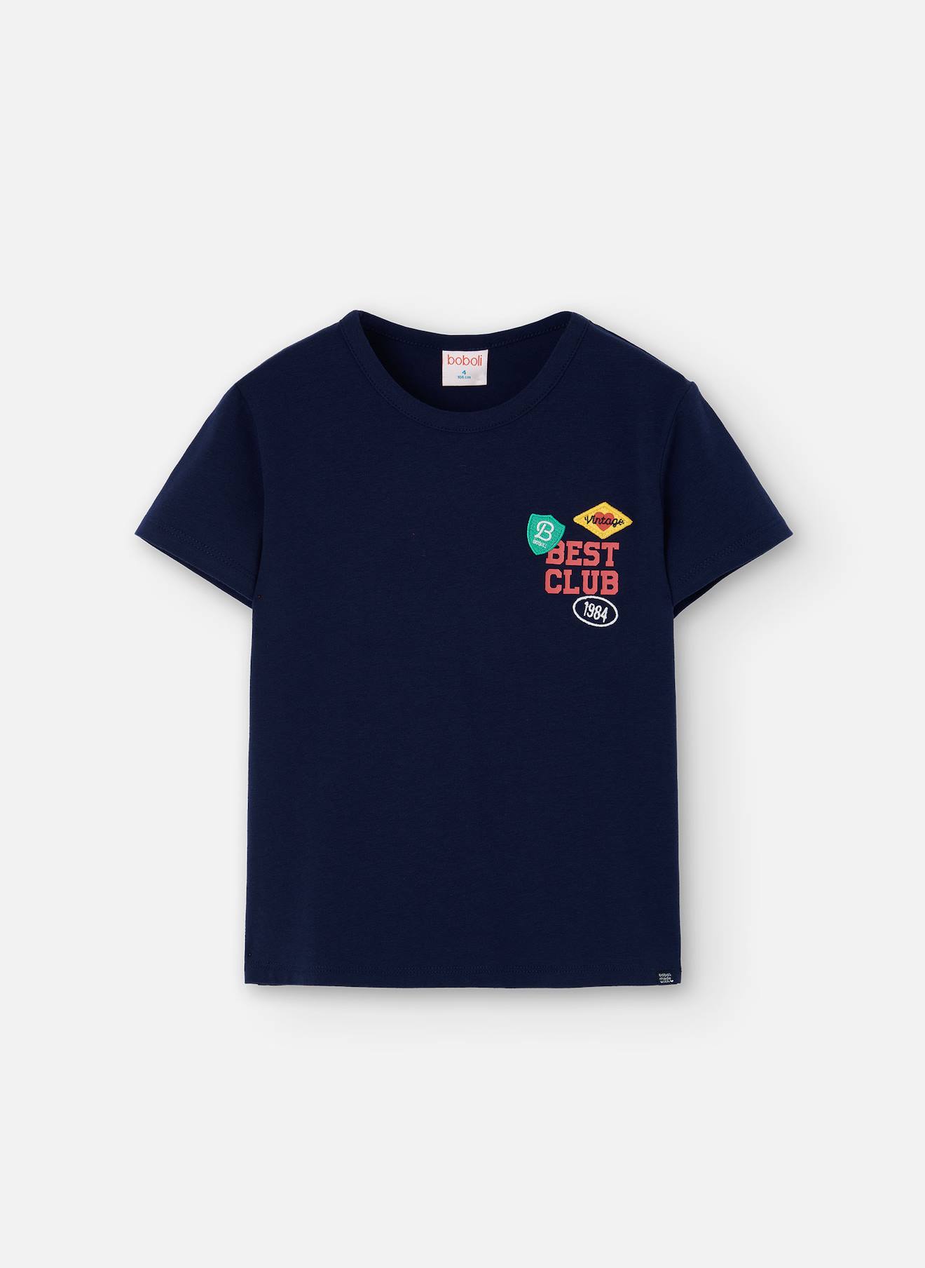 T-shirt Fille En Maille Bleu