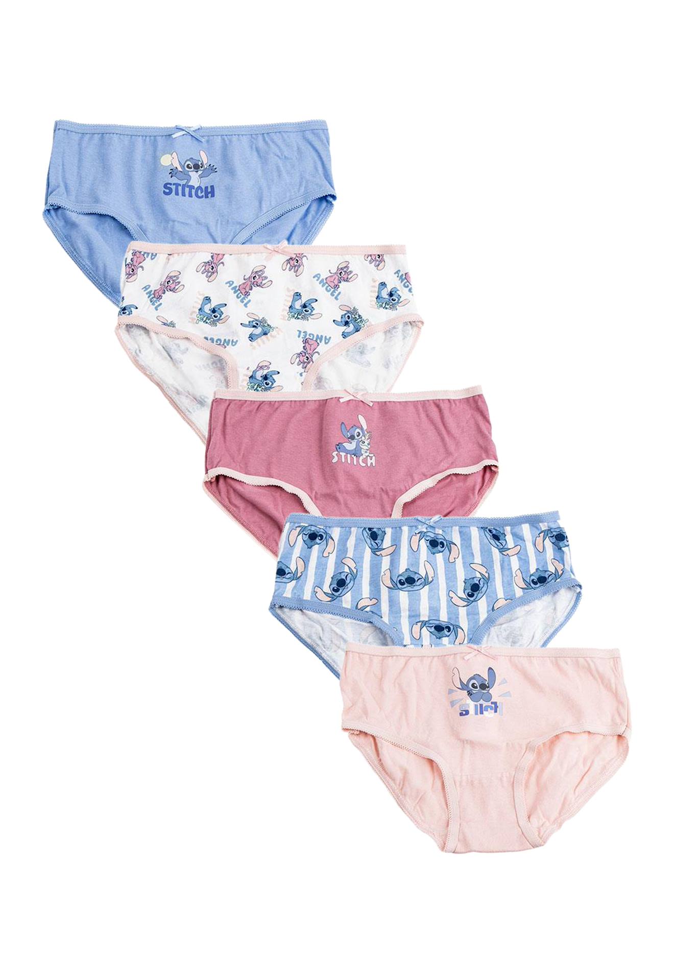 Lot de 5 culottes 'Stitch' de 'Disney' - Violet - Fille - 4.00