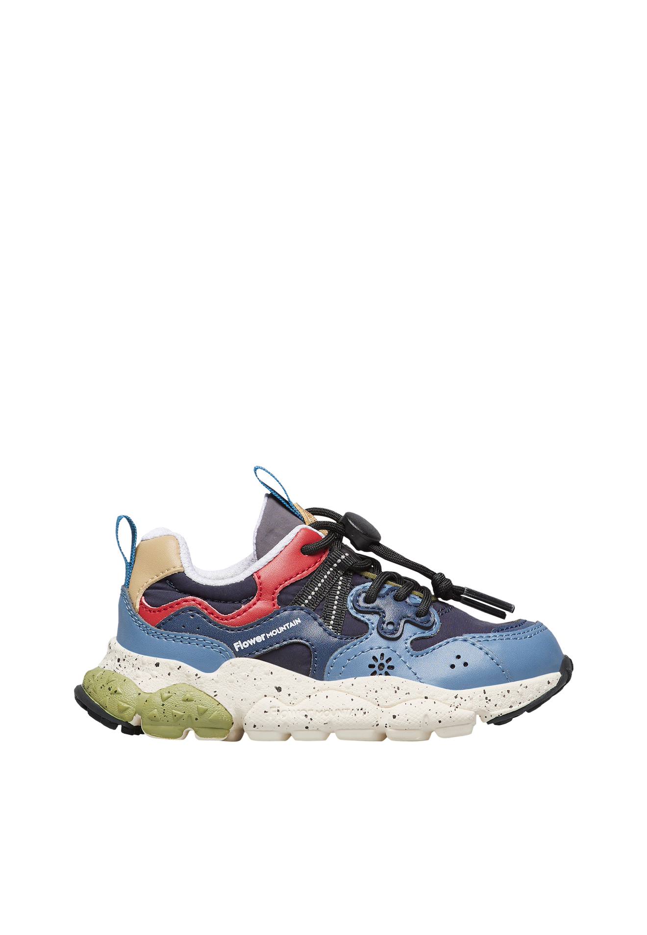 Baskets En Similicuir Et Tissu Technique Yamano 3 Junior. Marine-bleu