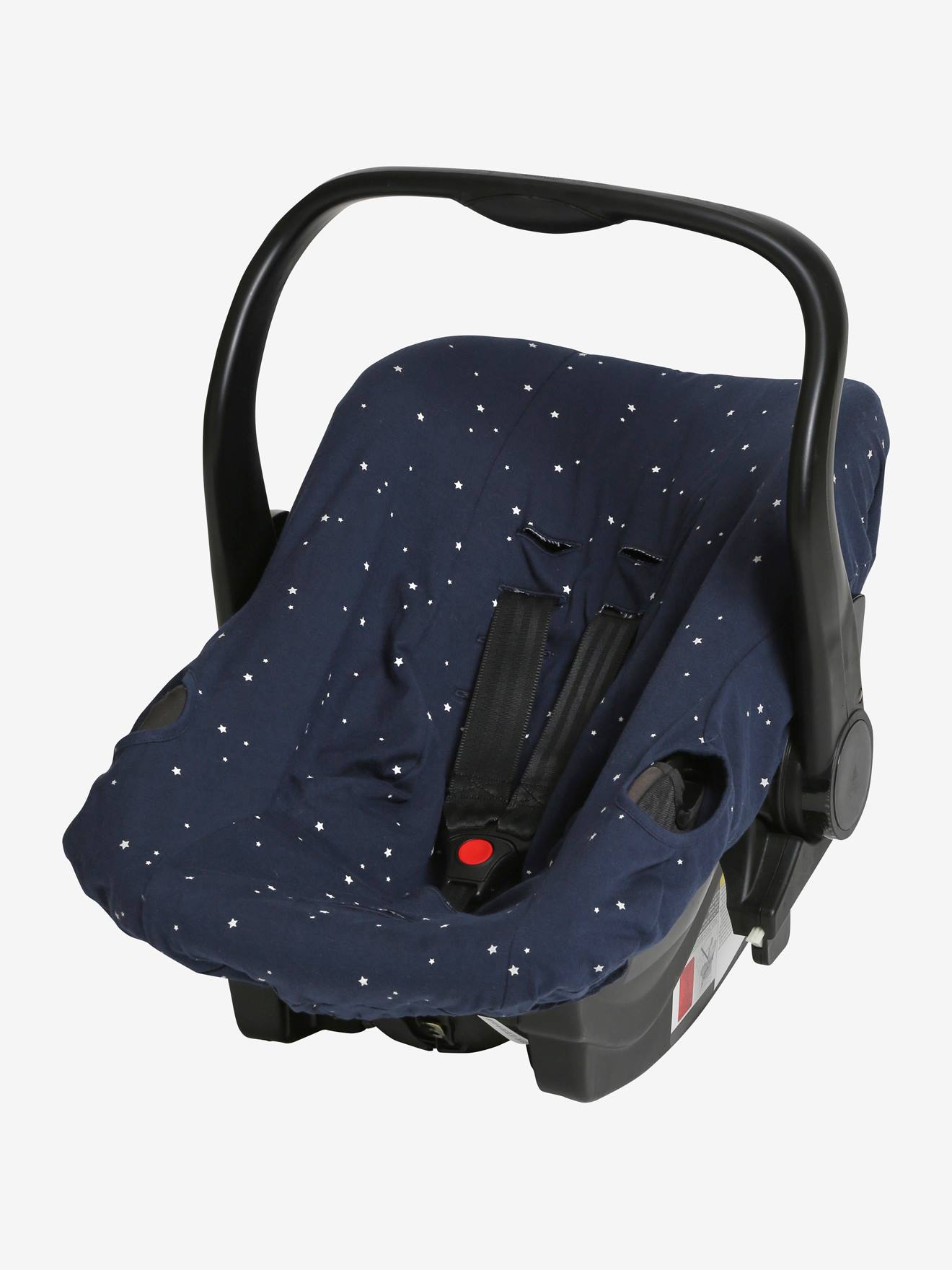 Housse élastiquée pour siège coque 0+ marine imprimé étoiles