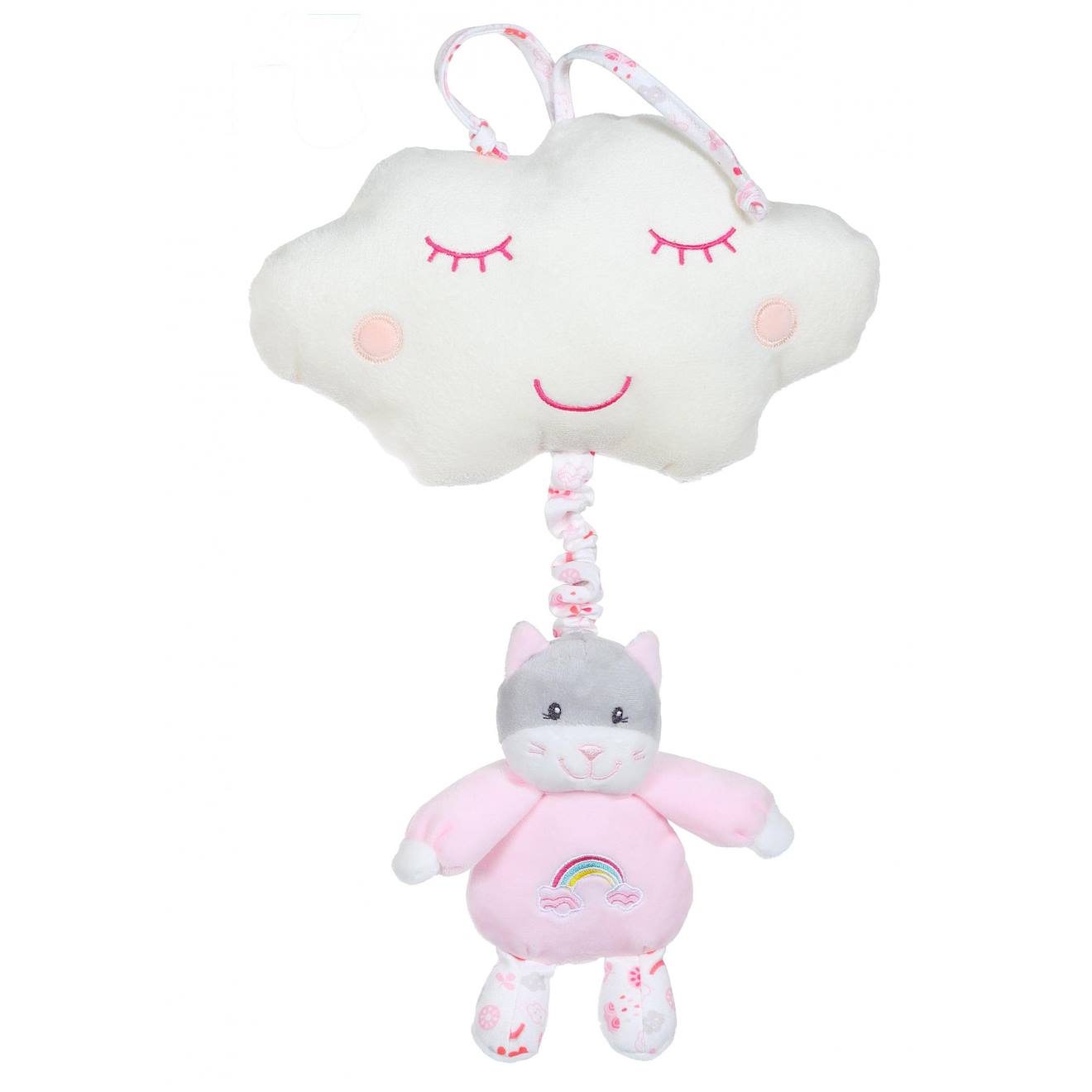 Boîte À Musique Rainbow Chat - 32 Cm Rose