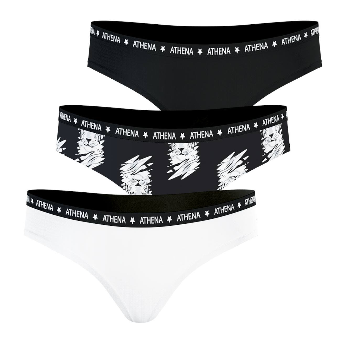 Lot De 3 Slips Ecopack Girl Mode Blanc-tigres-noir