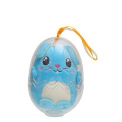 Jouet-Premier âge-Peluche - œuf cosymals de pâques - lapin bleu en peluche - 12 cm