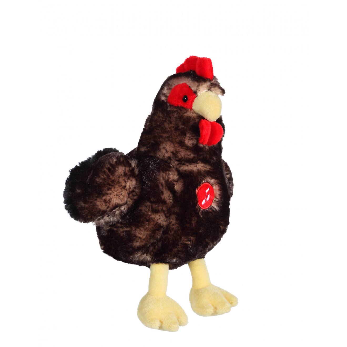 Peluche - Poule Flammée Sonore Noire - 22 Cm Noir