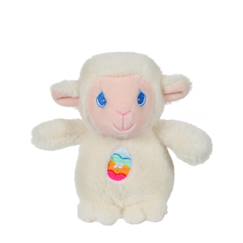 Jouet-Premier âge-Peluche - les amis de pâques sonores - agneau crème en peluche - 13 cm