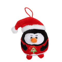 Jouet-Peluche - pingouin - bouille de noël sonore 13 cm