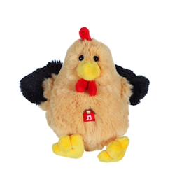 Jouet-Premier âge-Peluche - les pakidoo sonores  en peluche 15 cm - coq beige