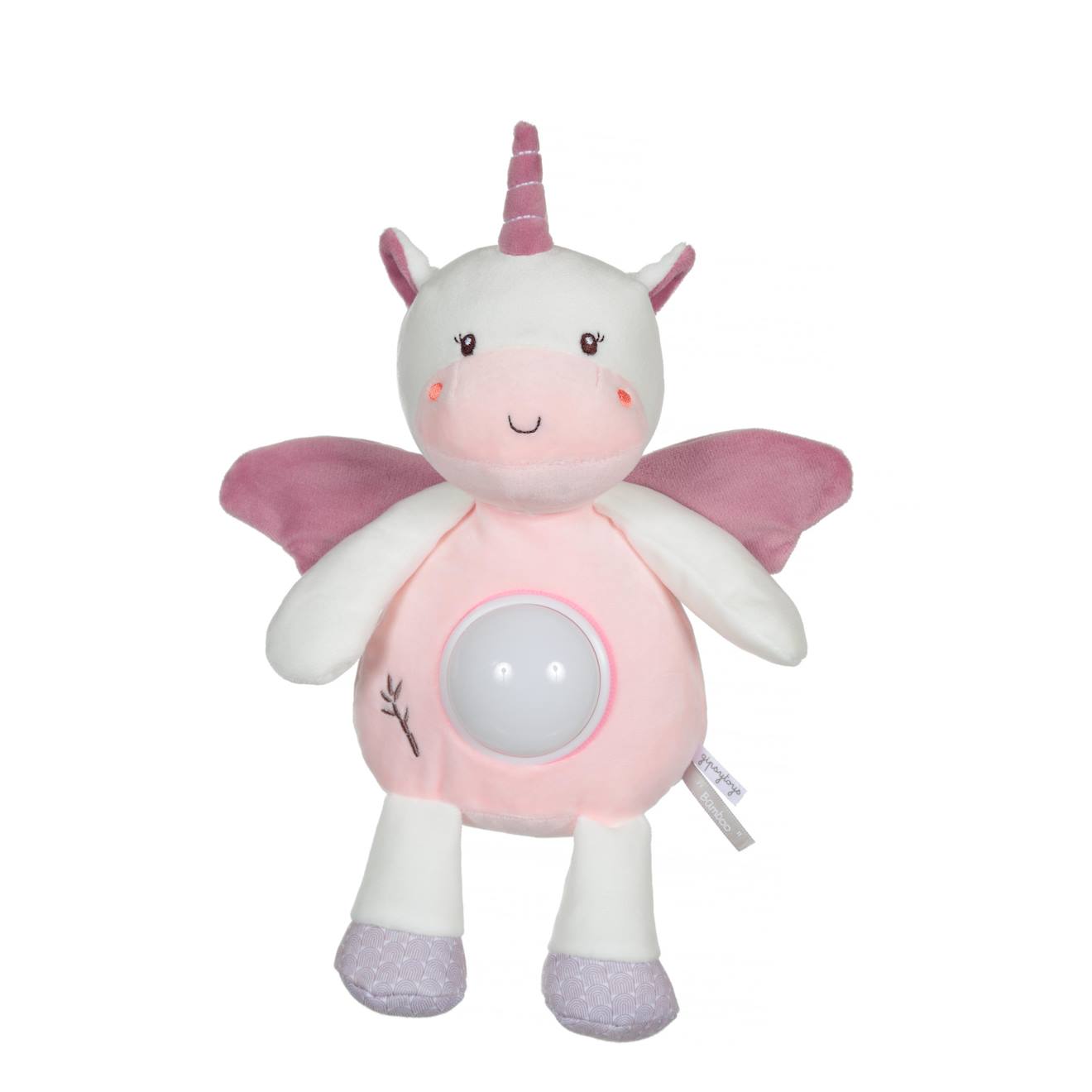 Peluche - Veilleuse Bamboo - Licorne - 26 Cm Rose