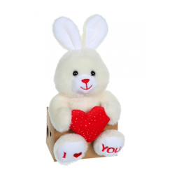 Jouet-Premier âge-Peluche - les p'tits lovers lapin rouge - 14 cm