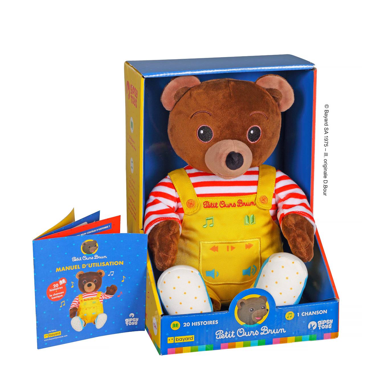Peluche - Petit Ours Brun Peluche Interactive Musicale Et Conteuse D'histoires - 28 Cm Marron