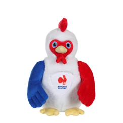 Jouet-Premier âge-Peluche coq sonore - fédération française de rugby (ffr) - peluche officielle 24 cm assis