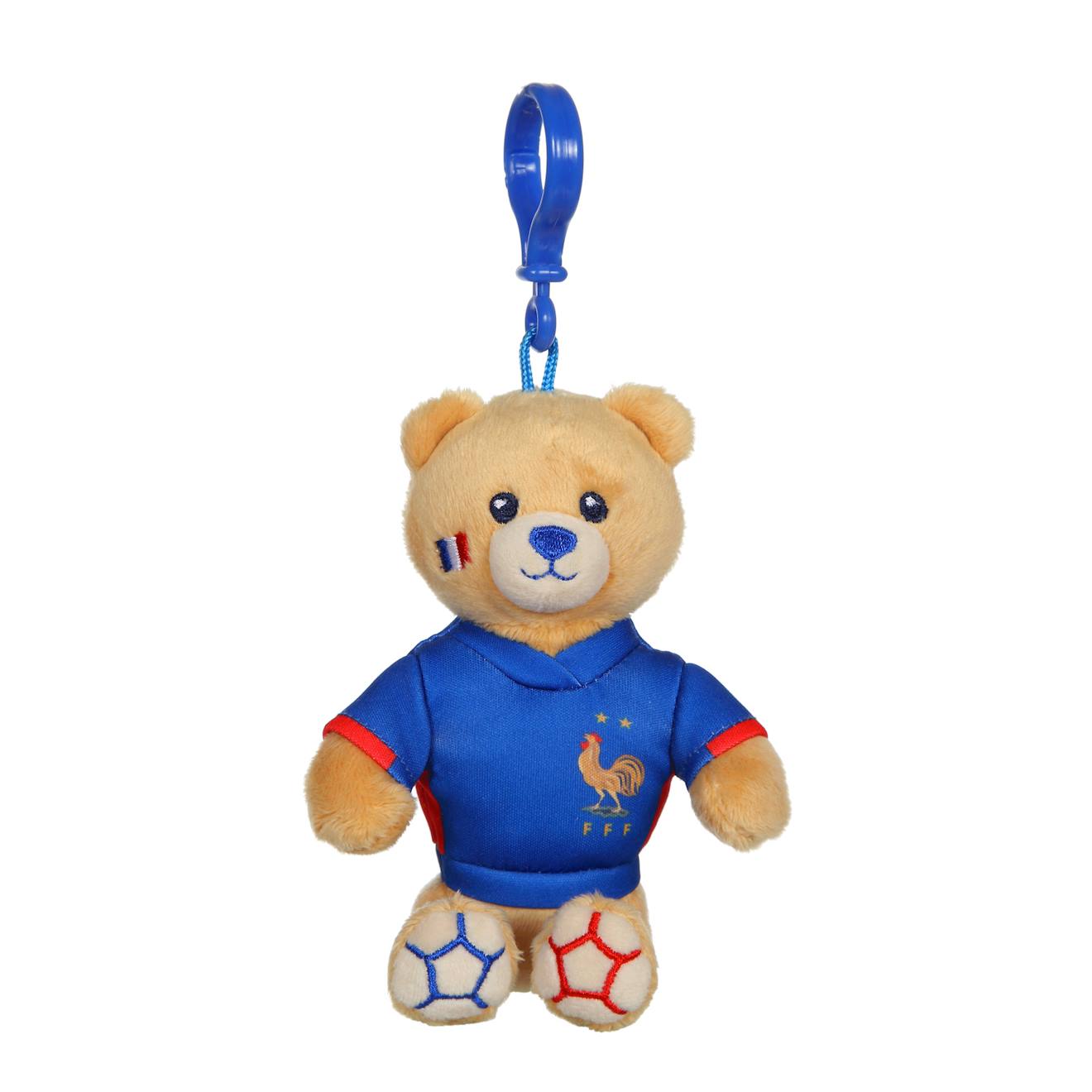Peluche - Porte-clés Ourson Maillot Fff - 10 Cm Rouge