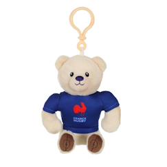 Jouet-Premier âge-Porté clé peluche - FFF fédération française de rugby - 10cm