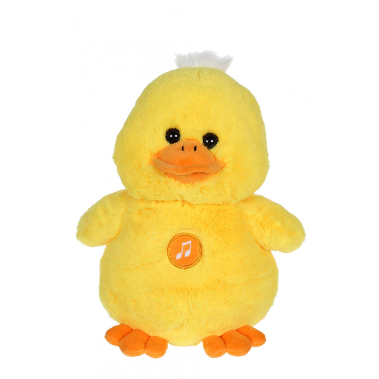 Peluche Canard Ducky Chanteur 24 Cm Jaune