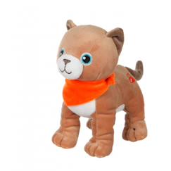 Jouet-Premier âge-Peluche - peluche chien fun kitties sonore, marron clair foulard orange - 17 cm