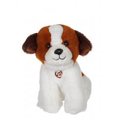 Jouet-Peluche - peluche chien mimi dogs sonore blanc et marron - 18 cm