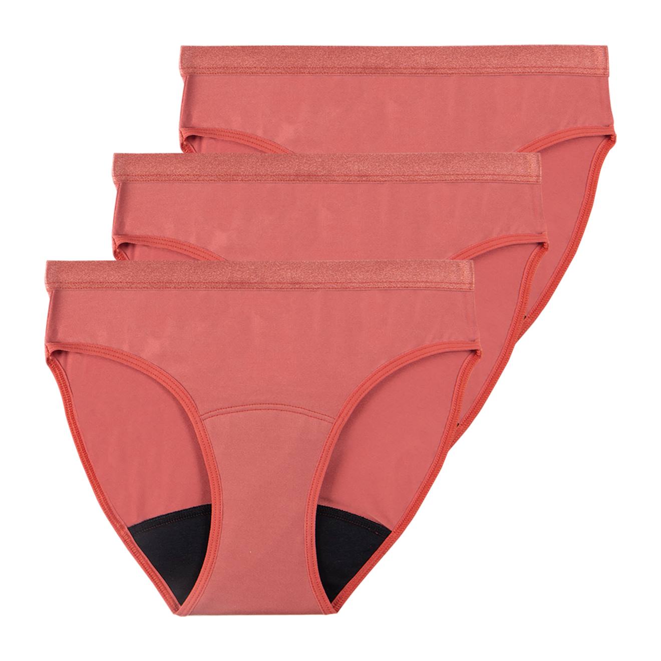Lot De 3 Culottes Menstruelles Rouge Minéral