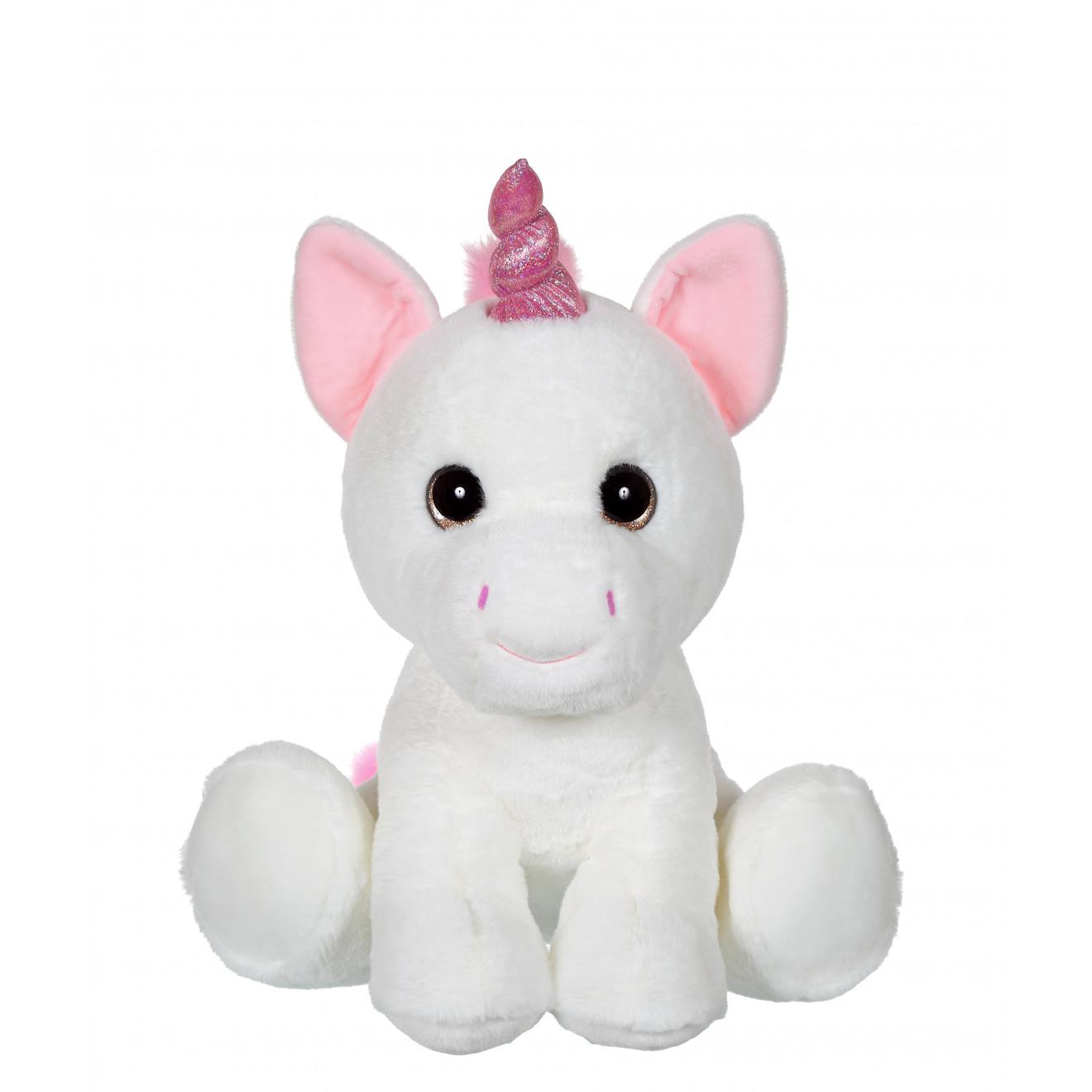 Peluche - Peluche puppy Eyes Pets Licorne Blanche Et Rose - 40 Cm Rose