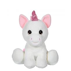 Jouet-Premier âge-Peluches-Peluche - peluche "puppy eyes pets" licorne blanche et rose - 40 cm