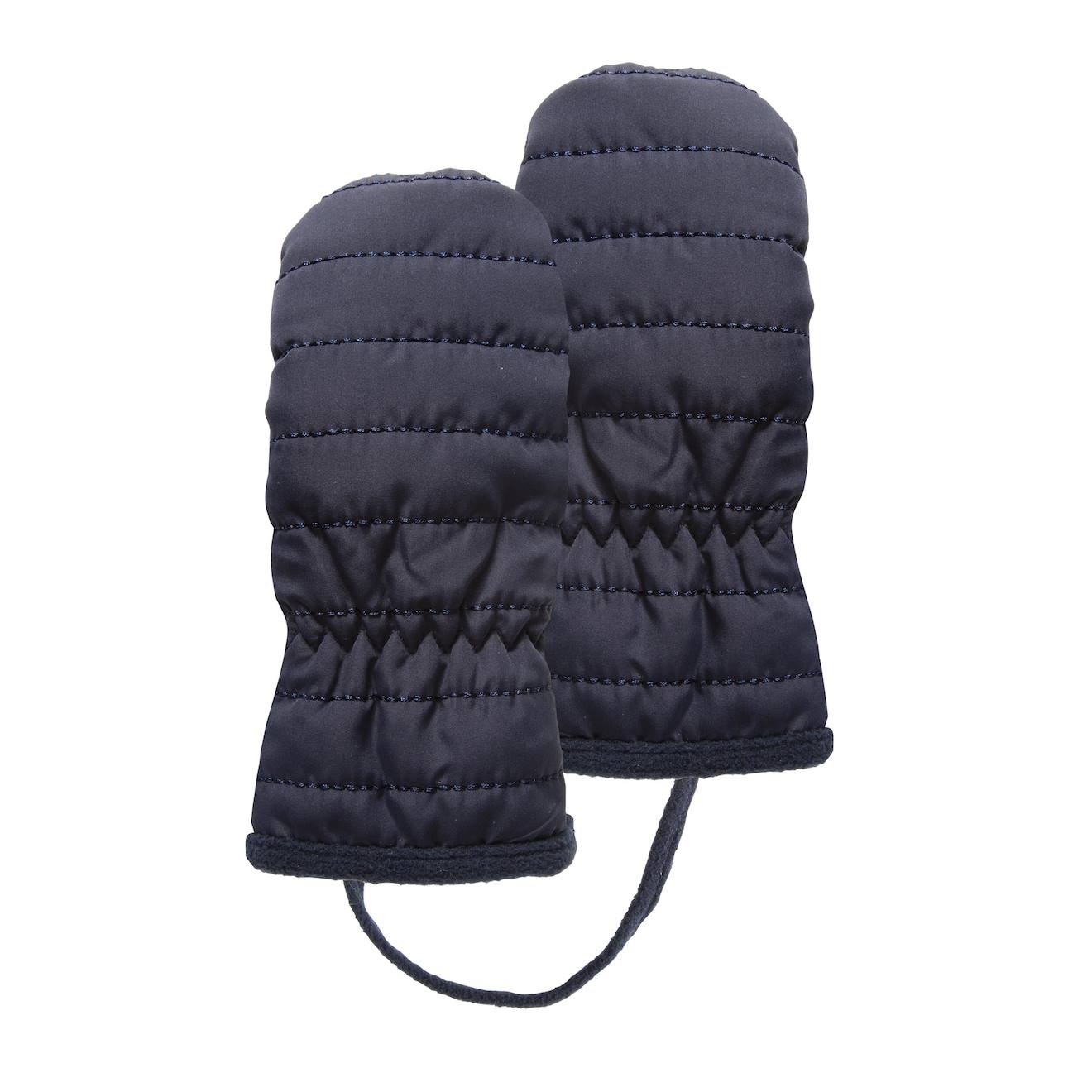 Gants 2/4 Ans En Polaire Détail - Doublés Fausse Fourrure Marine
