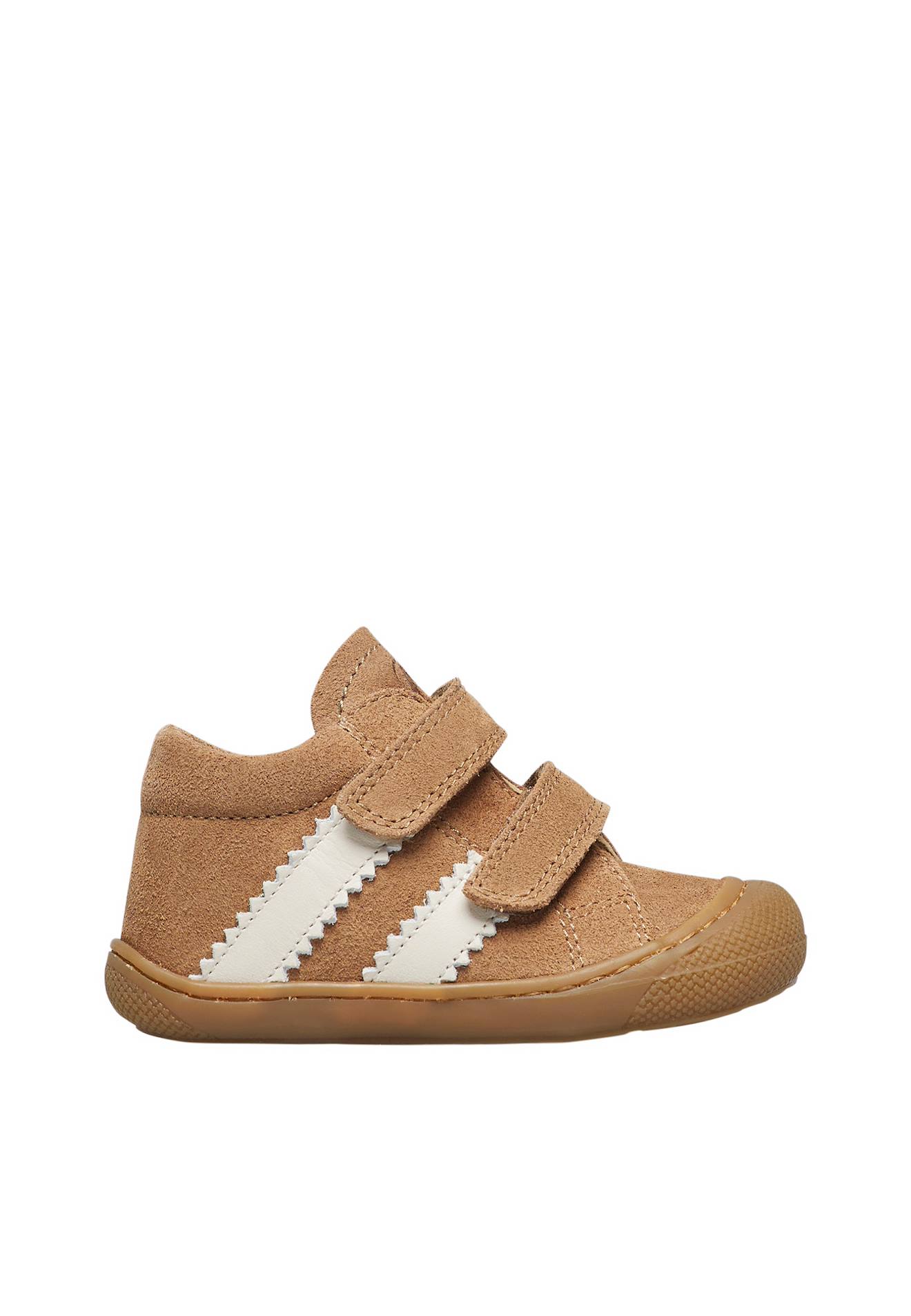 Chaussures Premiers Pas En Cuir Et Suède Macks 2 Vl Marron-blanc