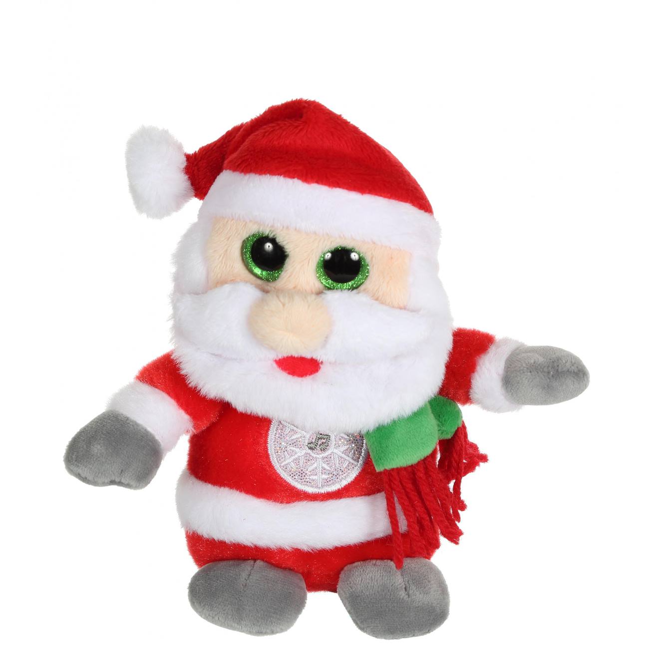 Peluche - Père Noël - Christmas Pétillous Sonore 16 Cm Rouge
