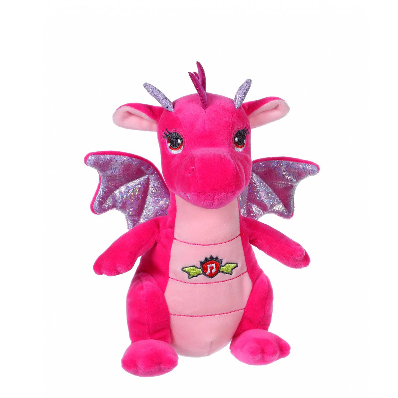 Peluche - Dragon Sonore, Rose 17 Cm Rose