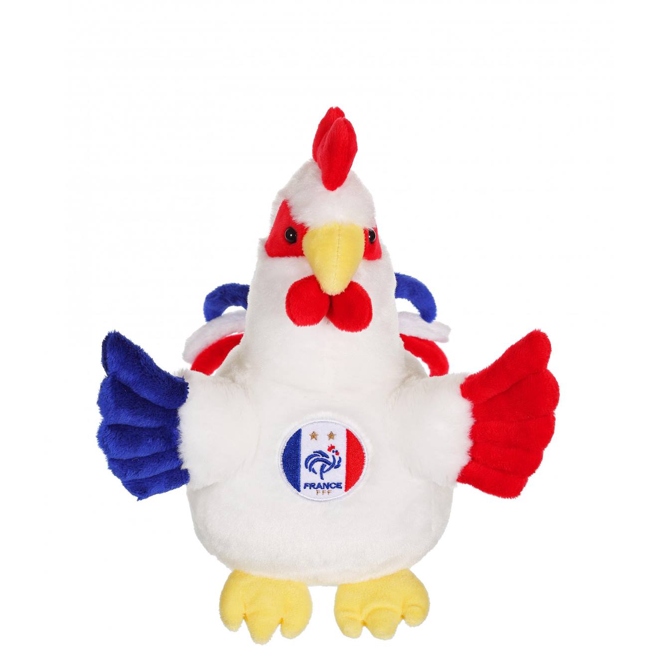 Peluche - Coq Bleu,blanc, Rouge Fff - 25 Cm Blanc