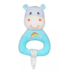 Jouet-Premier âge-Premières manipulations-Hochet rainbow hippopotame - 15 cm