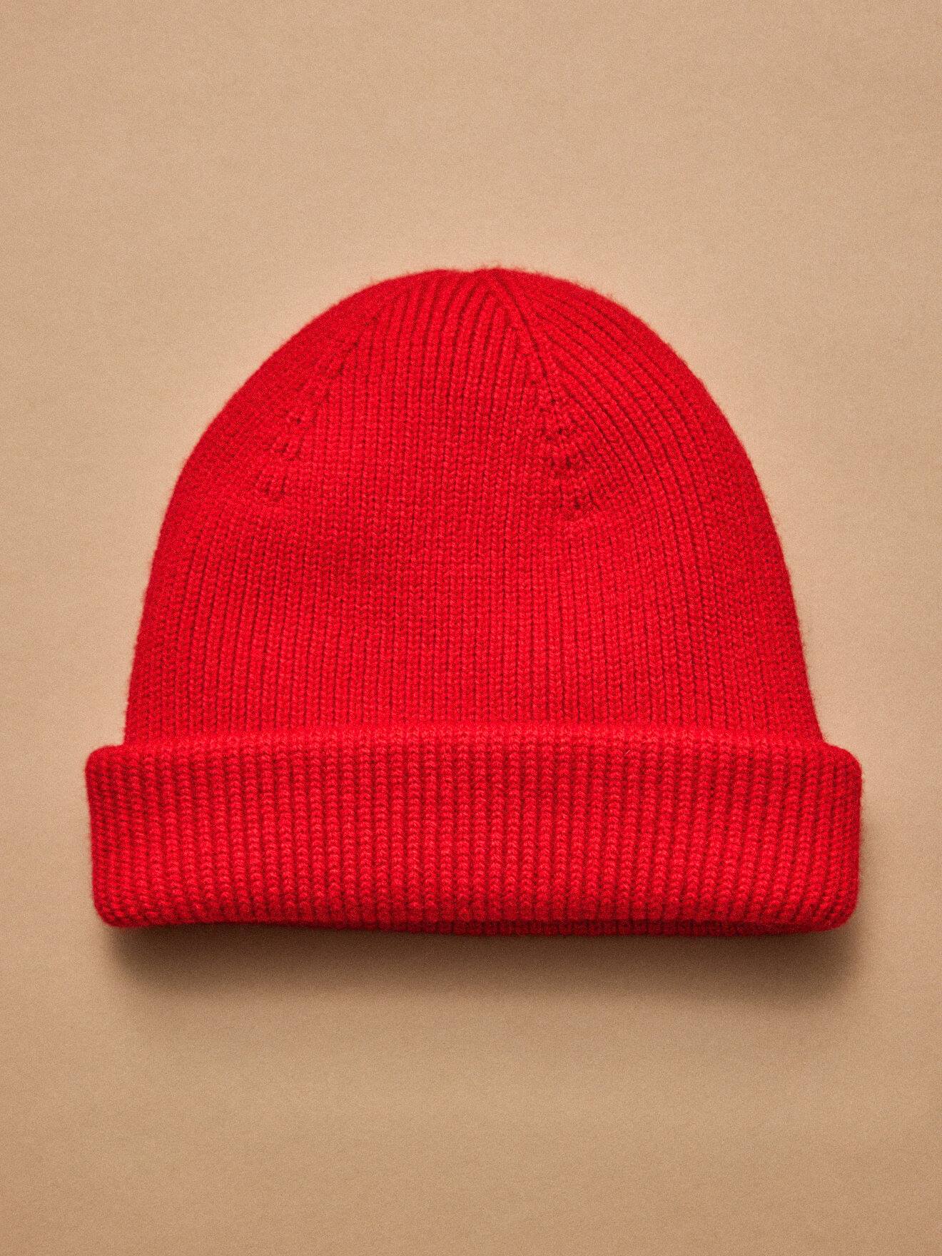 Bonnet Mixte En Laine - Cyrillus X Les 3 Tricoteurs Rouge