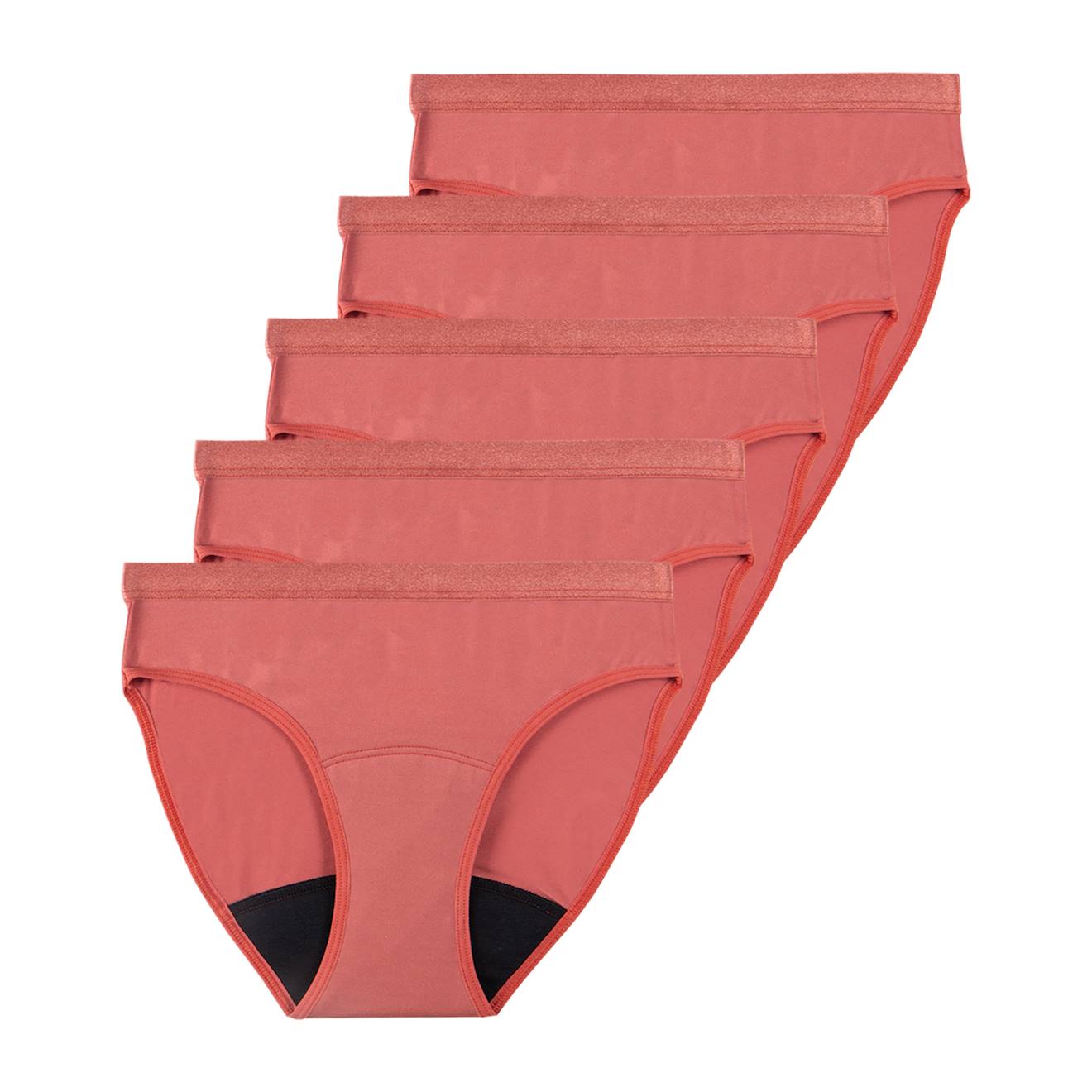 Lot De 5 Culottes Menstruelles Fille Rouge Minéral