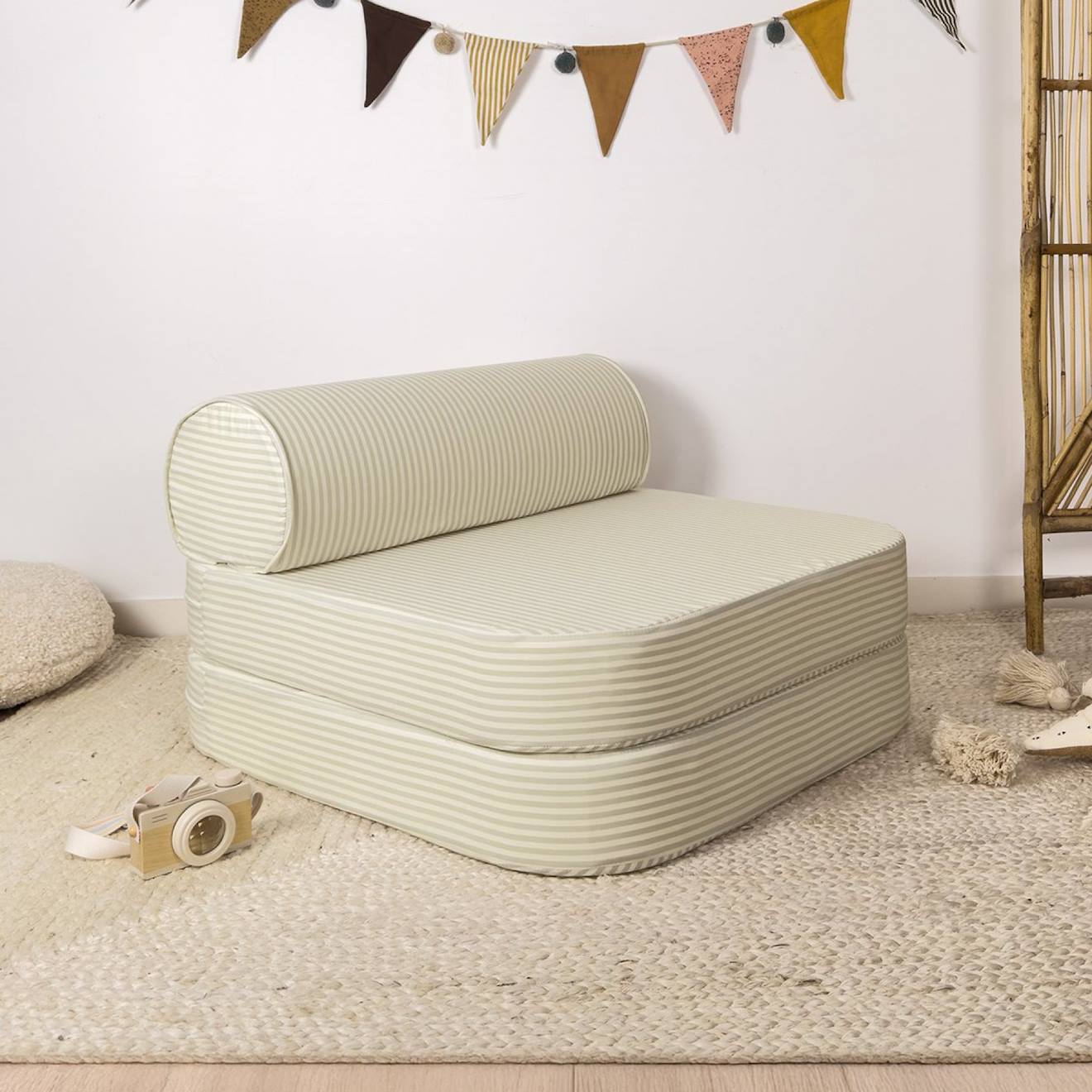 Chauffeuse Enfant Rayée Rayé Tilleul