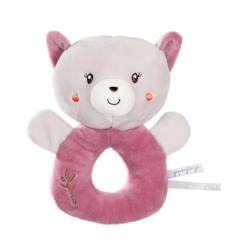 Jouet-Hochet bebe bamboo - chat - 14 cm s/carte